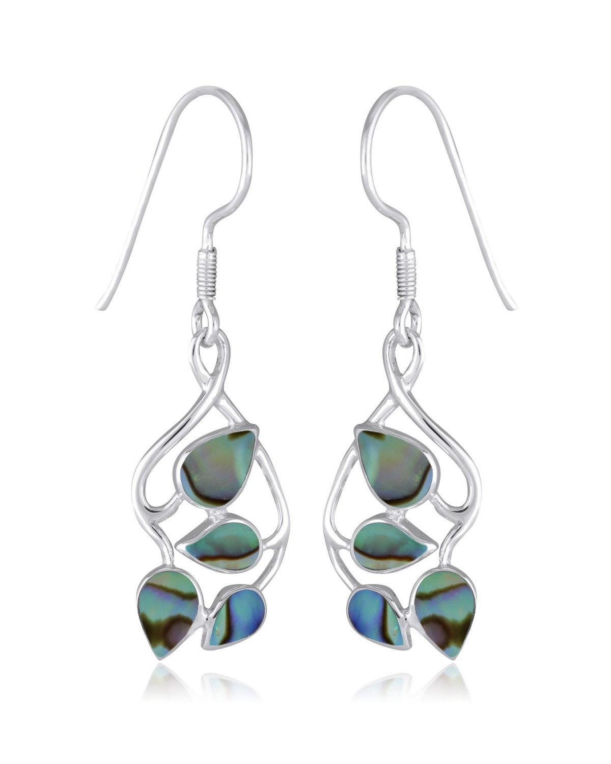 Pendientes Madre perla Abalone Plata de Ley 925