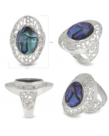 Schmuck Geschenk-Stilisierte Ring-Schöpfer-Perlmutt-Abalone-Stilisierte Ring-Solide Silber-Frau