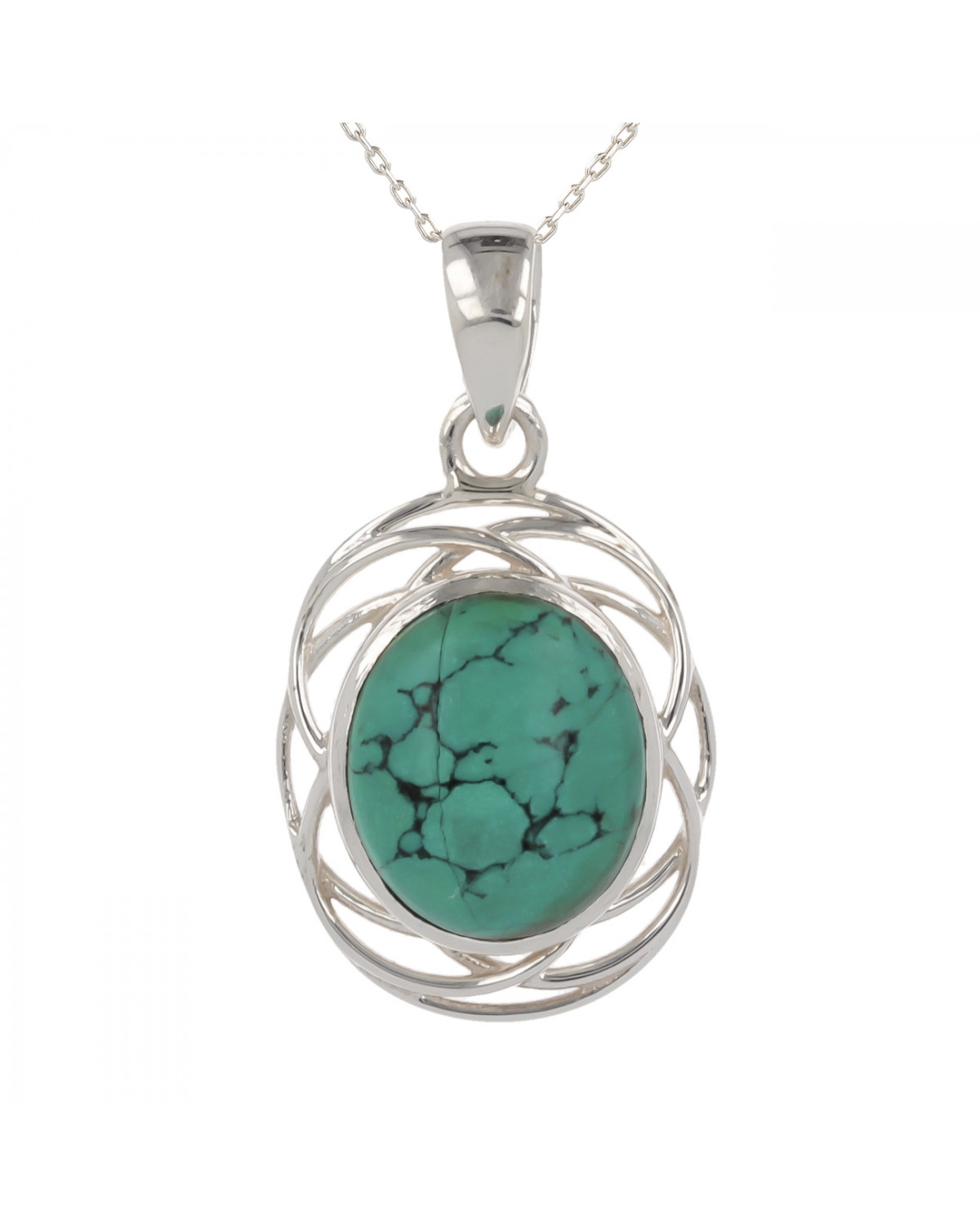 original gift woman-Fine Stones-Pendant-Turquoise Stone-Sterling Silver-Woman