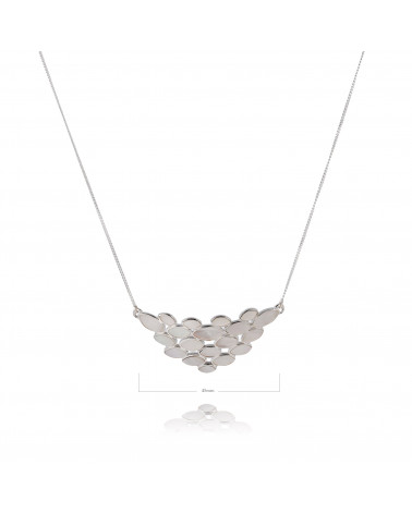 Halskette Blütenblätter Abalone Perle Silber an Silberkette