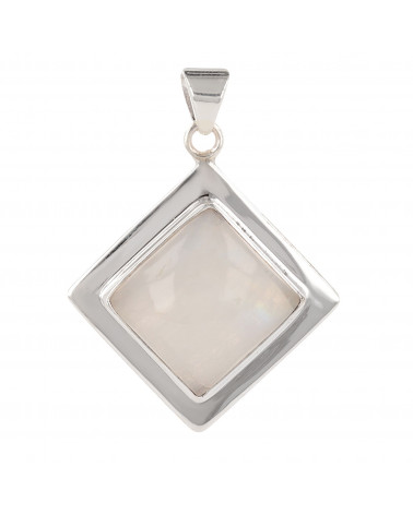 Personalized Gift Woman - Pendant - Moonstone-Square Shape - Sterling Silver - Woman
