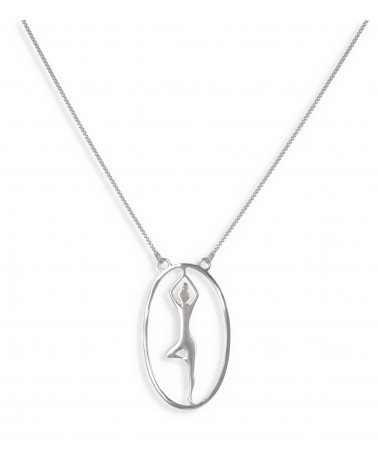 Gift Idea Jewelry Zen Collection-Necklace-yoga- Sterling Silver-oval-Woman