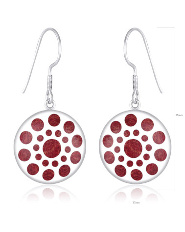 Longues boucles d'oreille femme Corail et Argent massif dimensions