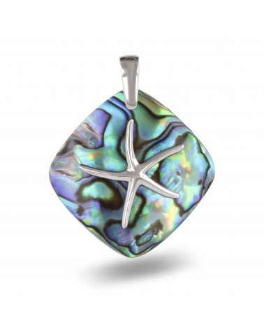 Pendant starfish mother of pearl abalone and silver 925 K