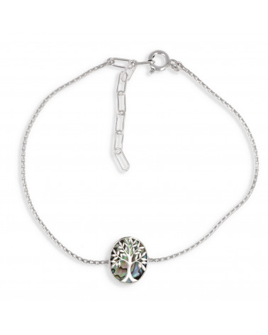 Bracelet Nacre abalone Argent 925-000 Rhodié Ovale Femme