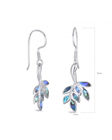 Ethnic labradorite earrings set with rhodium 925 sterling silver