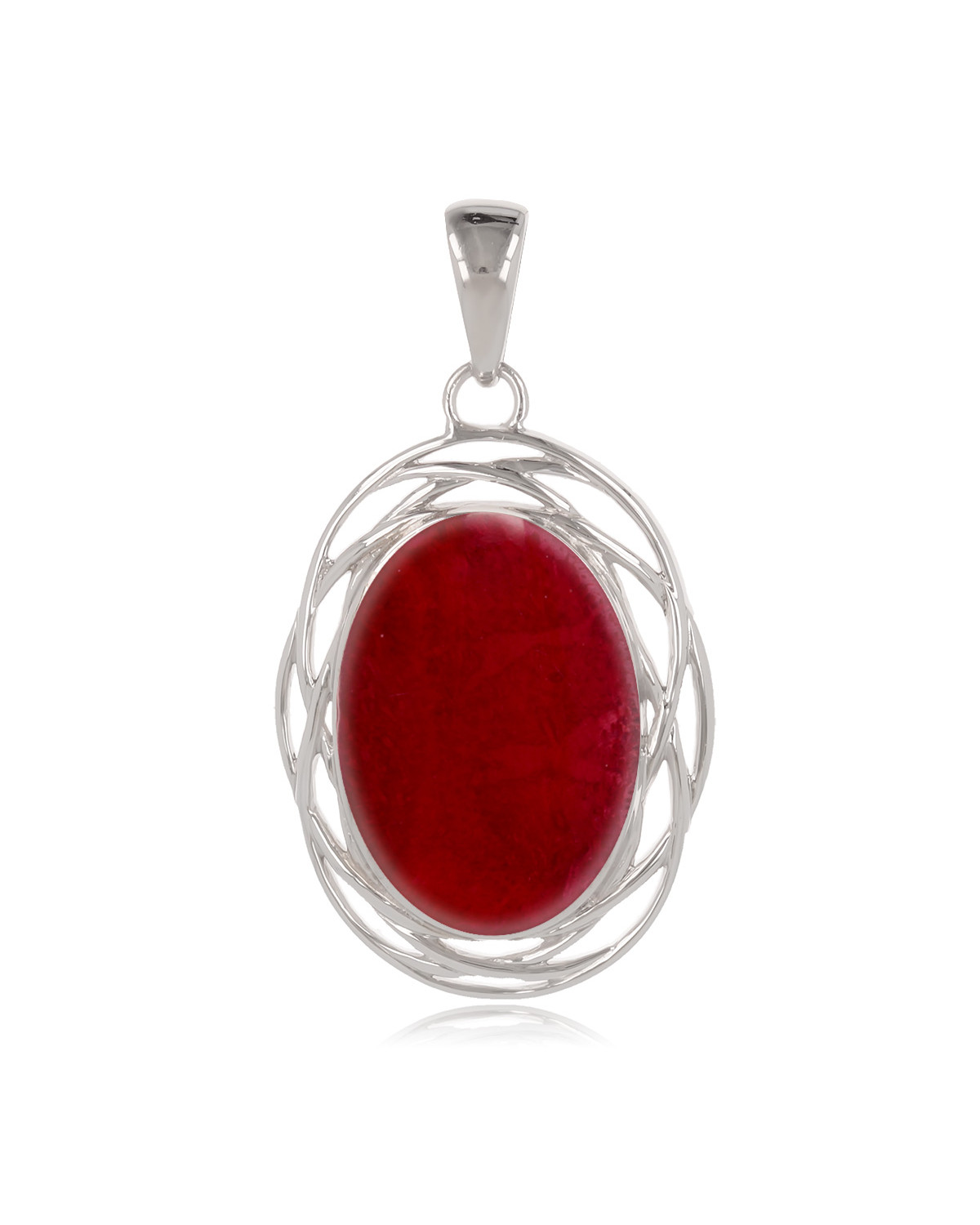 Corail pendant and silver ethnic