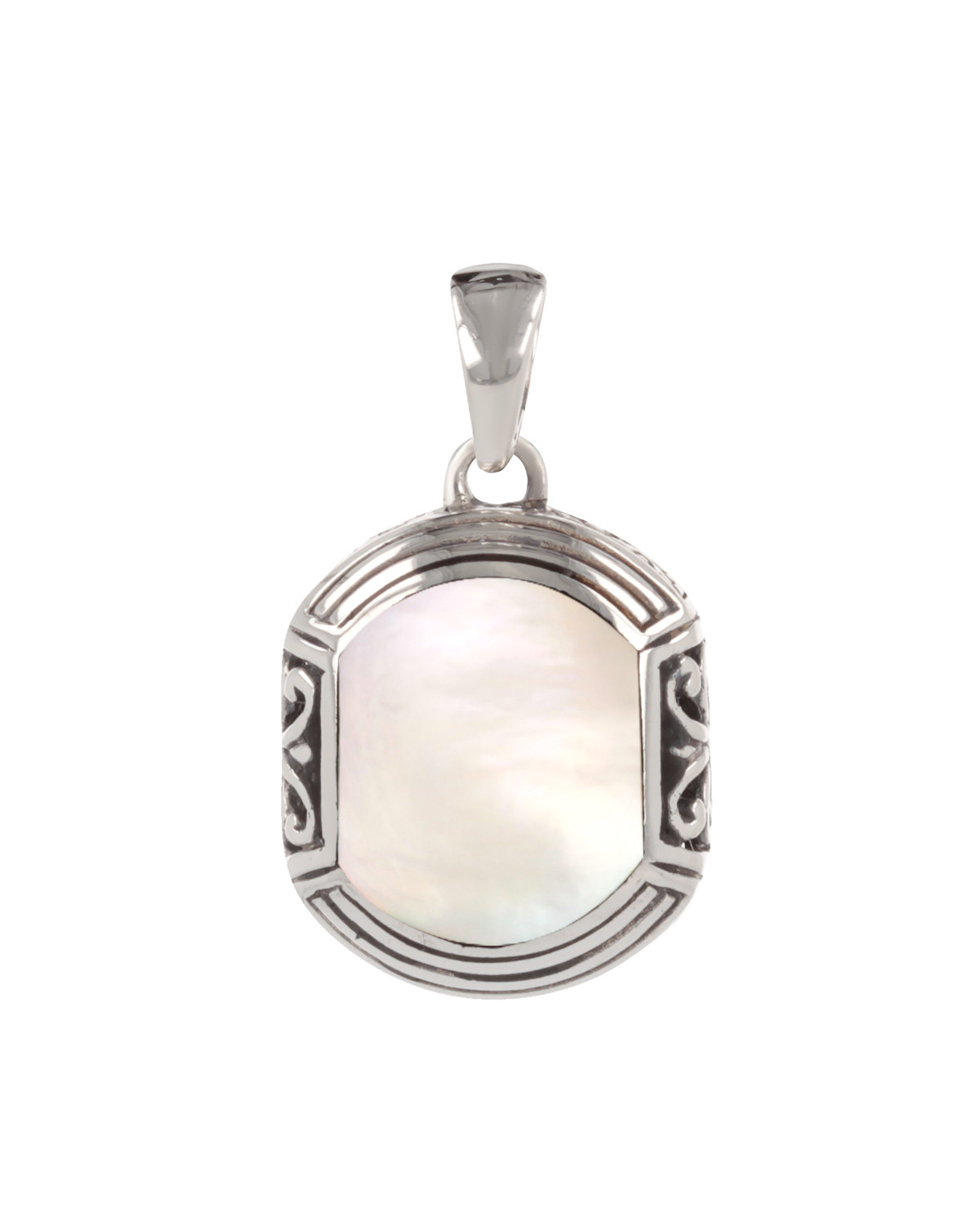 Colgante Madre perla blanca Etnico Plata de Ley 925
