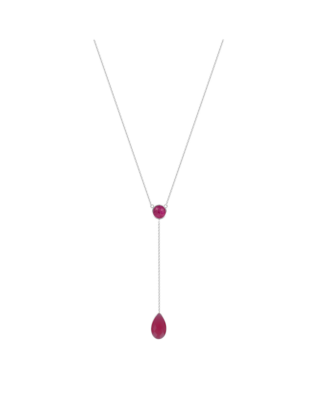 Collana Rubino Argento Massiccio 925