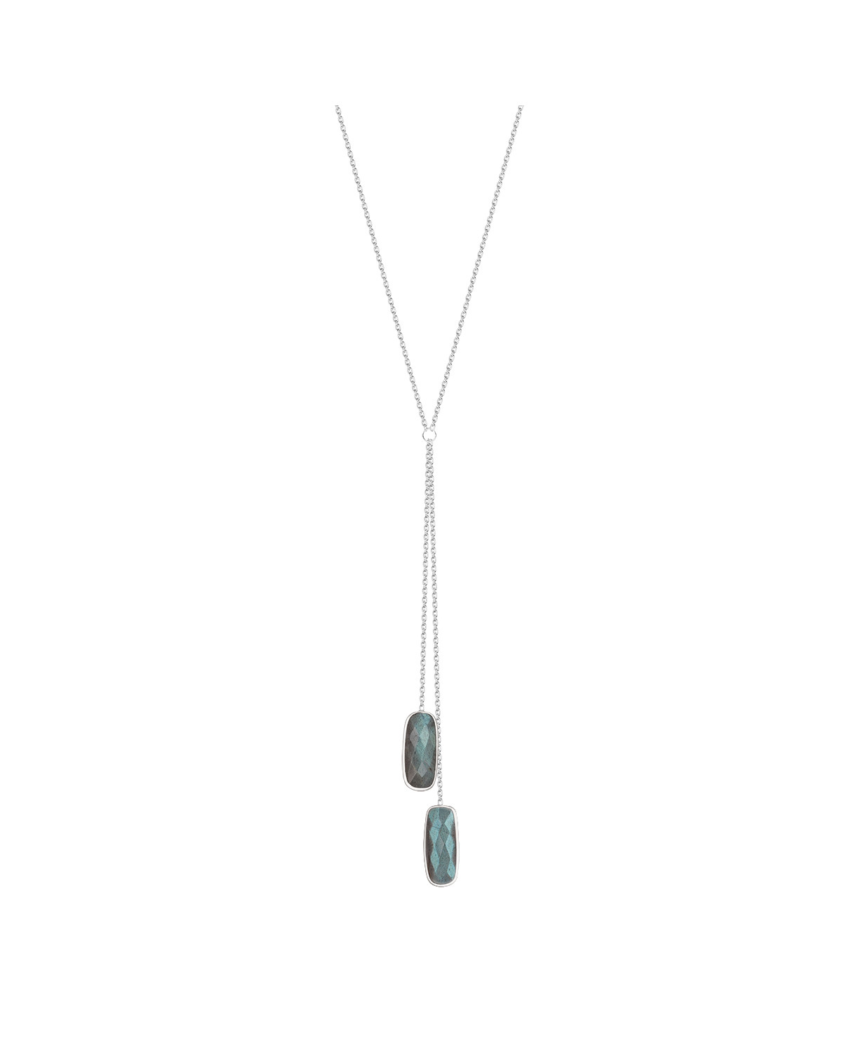 Collier Halima en Argent 925 | Labradorites Bleues Facettées | Bijou Artisanal Aden