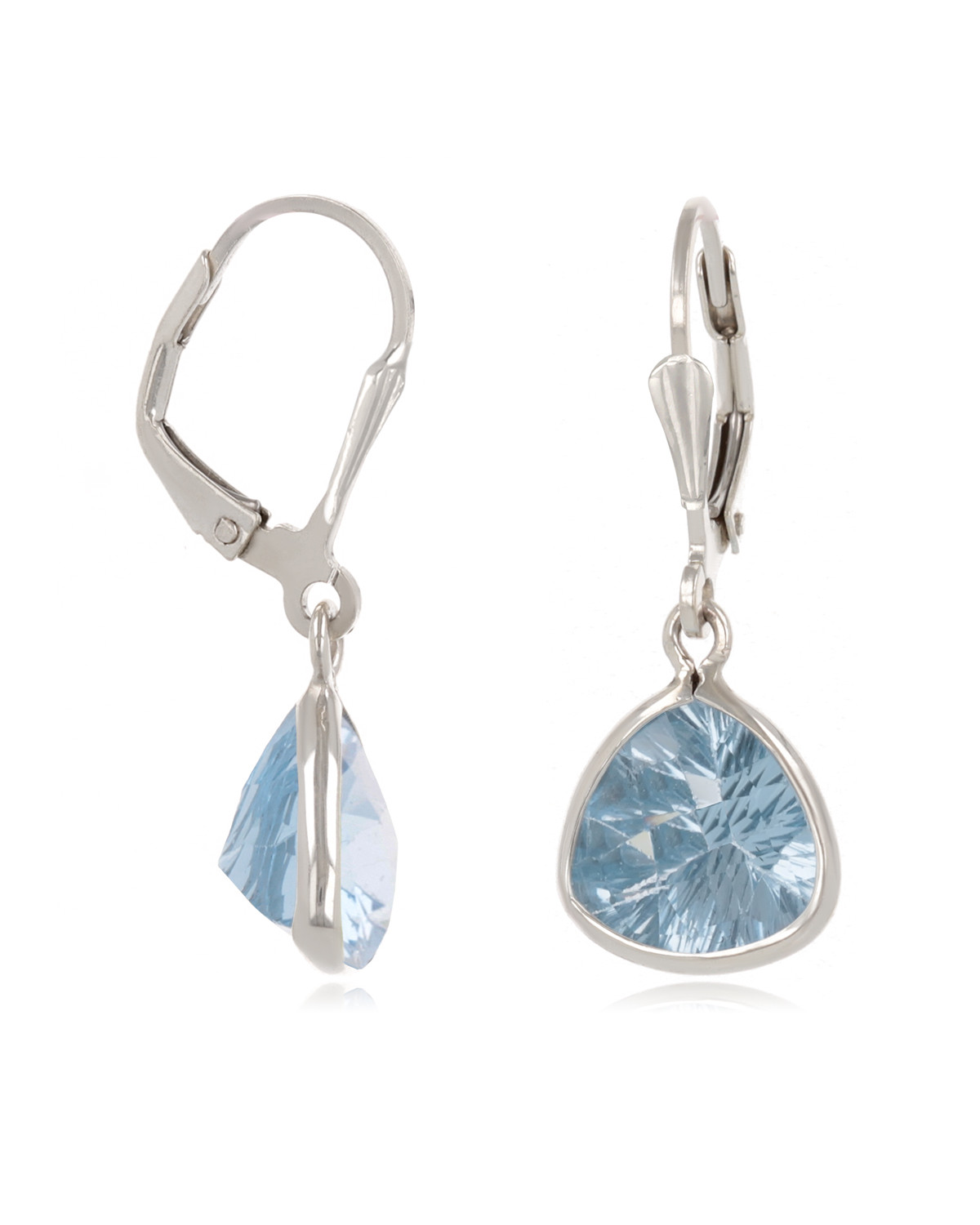Pear-shaped Blue Topaz Earrings Set in Sterling Silver