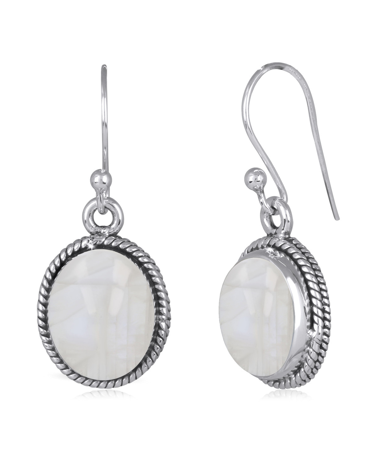 Pendientes Piedra lunaForma Oval Plata de Ley 925