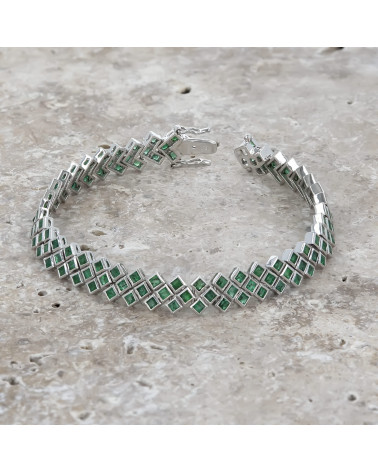 925 Sterling Silver Emerald Bracelet