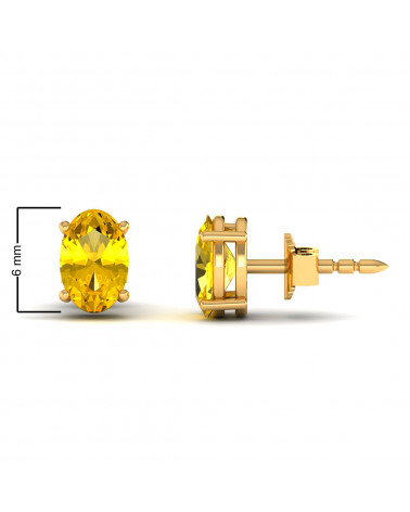 14K Gold Citrine Earrings