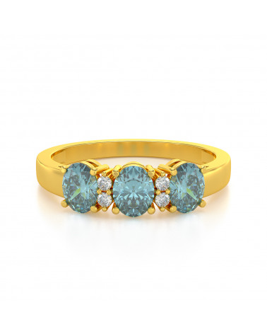 Gold Aquamarin Diamanten Ringe