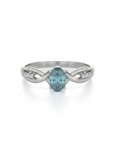 Anillo de compromiso 1 piedras de rubí reales con 4 diamantes en un anillo de plata rodio