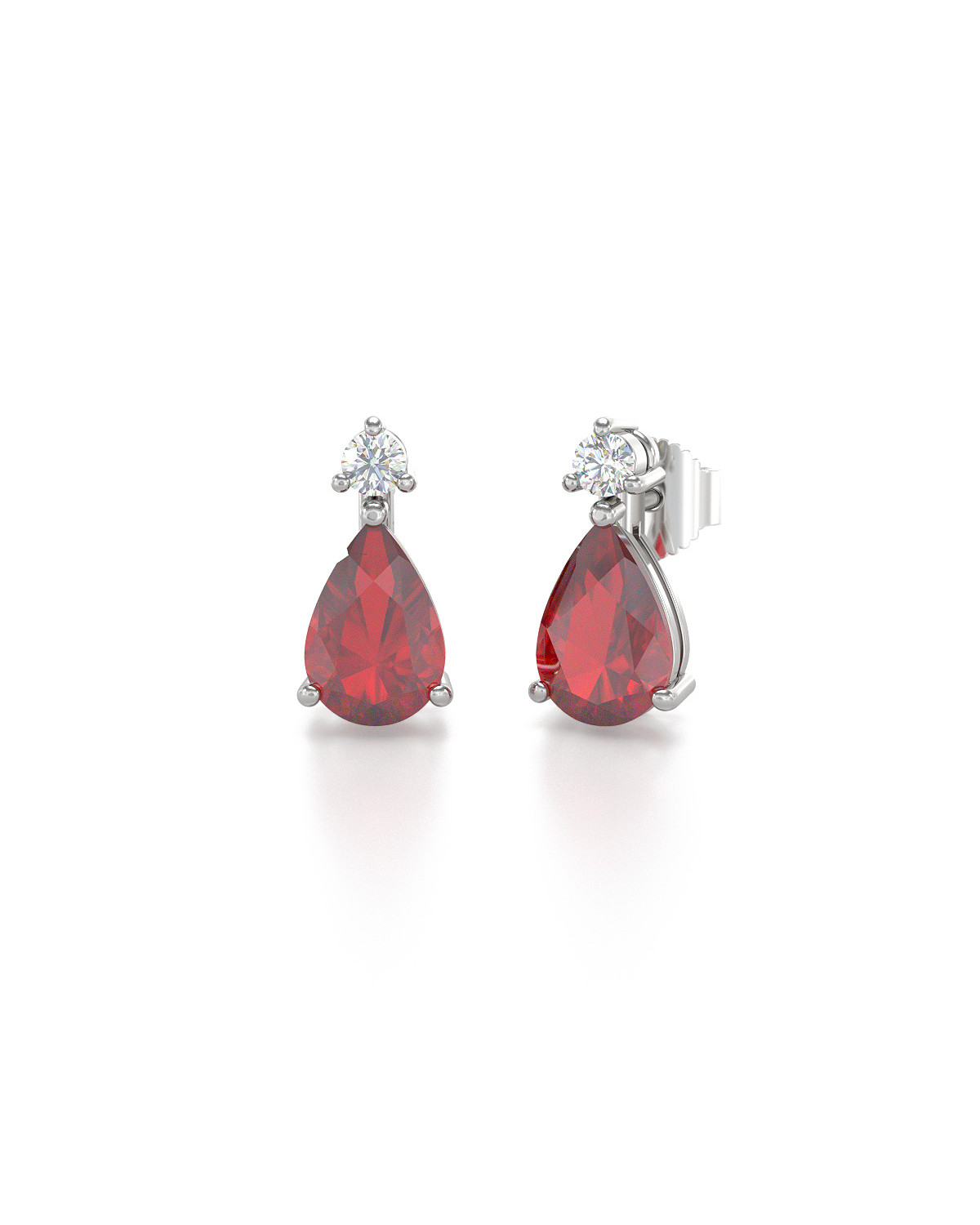 925 Silver Ruby Flower Stud Earring | Amrrutam