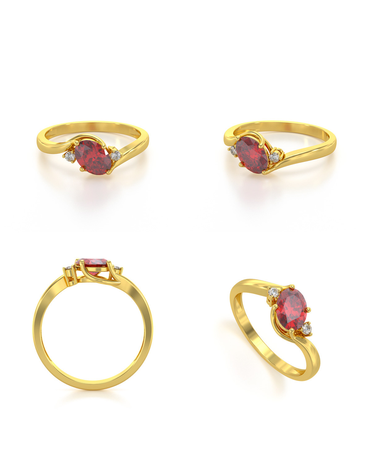 Bague Or avec rubis - Bijou artisanal Aden