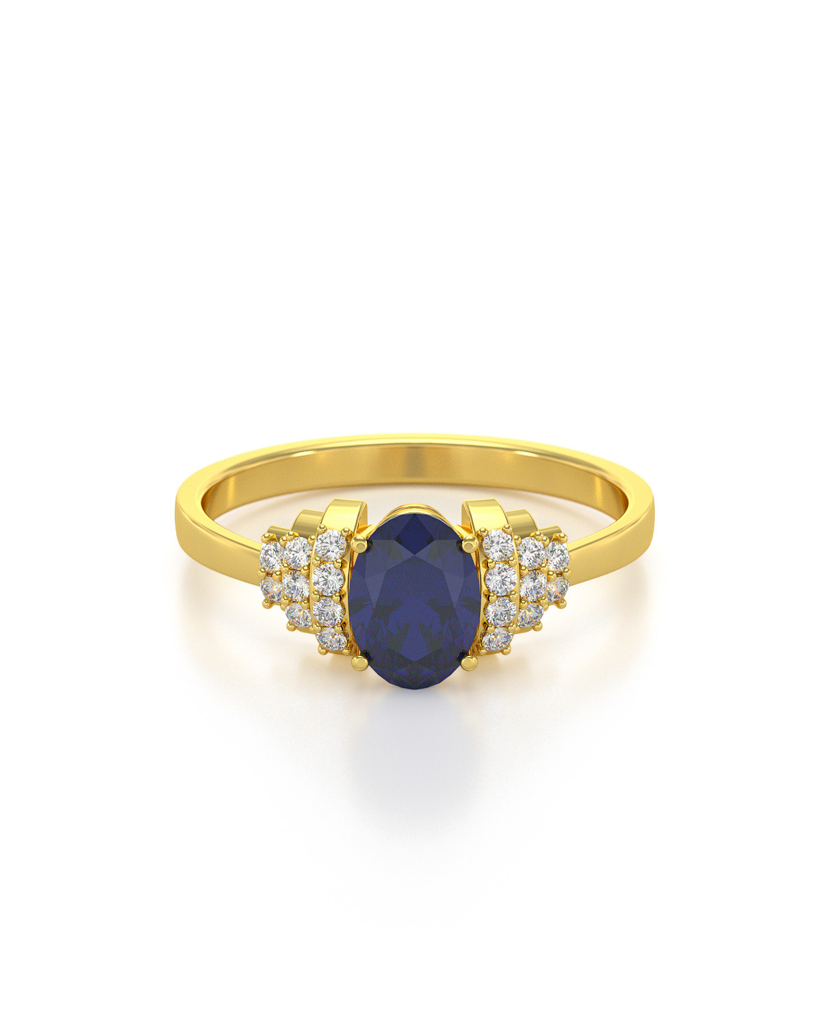 Bague or jaune saphir best sale et diamant