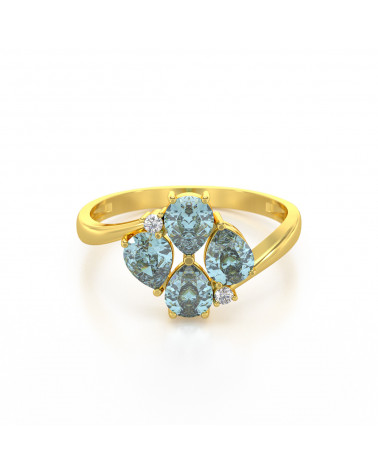 Gold Smaragd Aquamarin Ringe