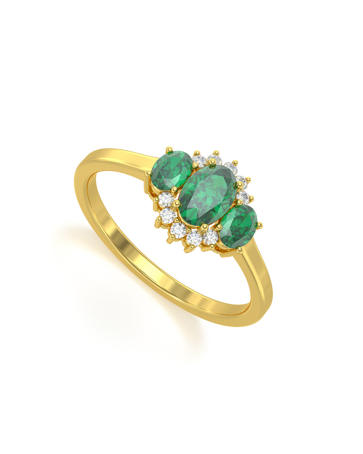 Anelli Oro Smeraldo diamanti 1.358grs