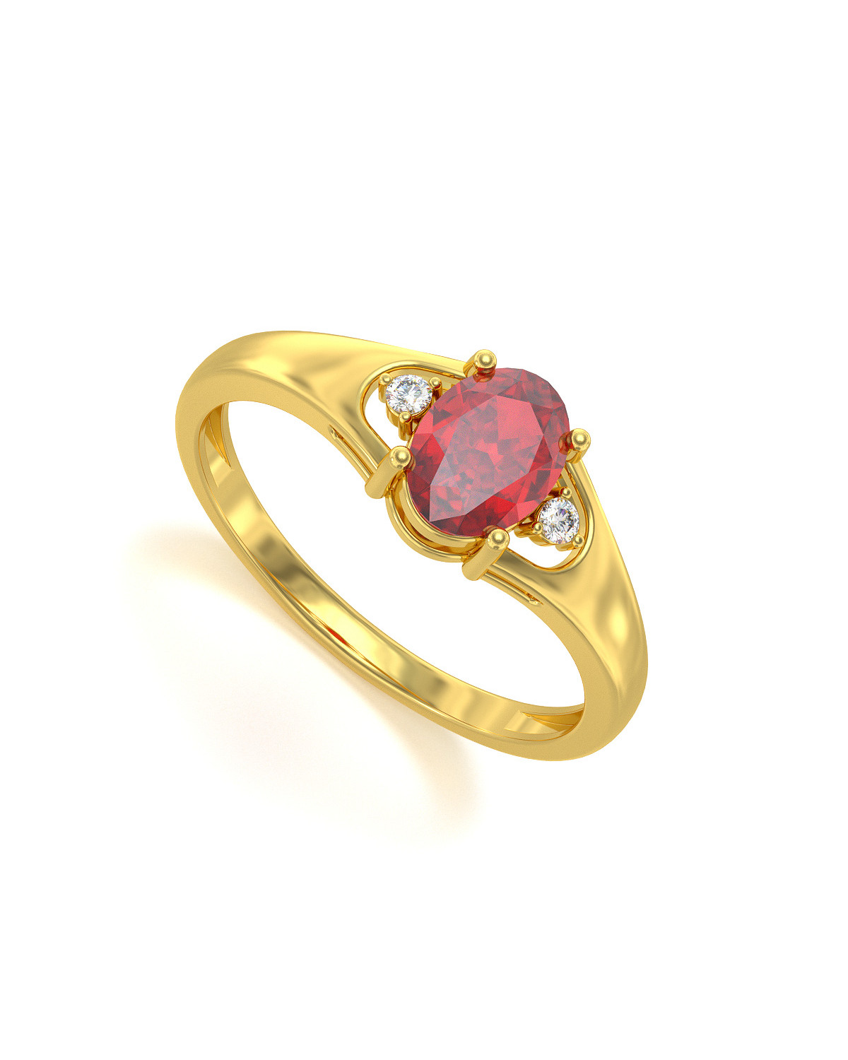 Gold Ruby Diamonds Ring 1.382grs