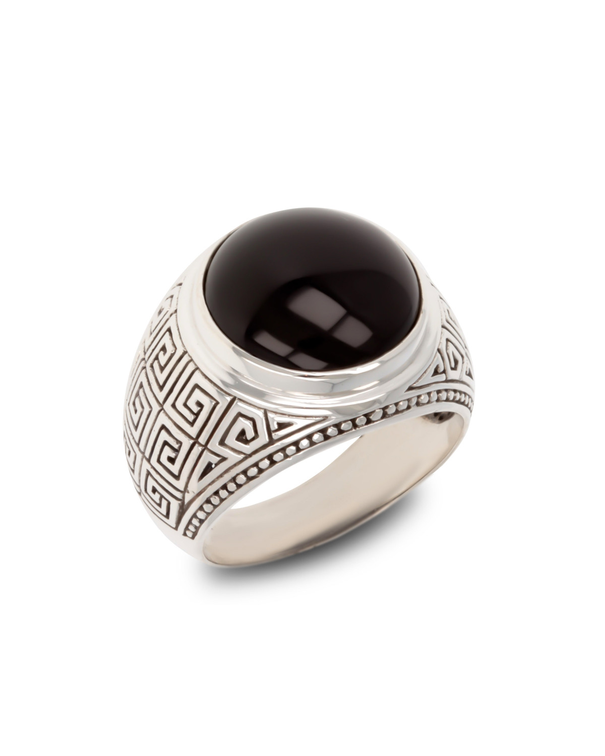Jewel Pierre Fine gemstone 925 sterling silver Large silver Onyx ring for men Black Stone silver ring
