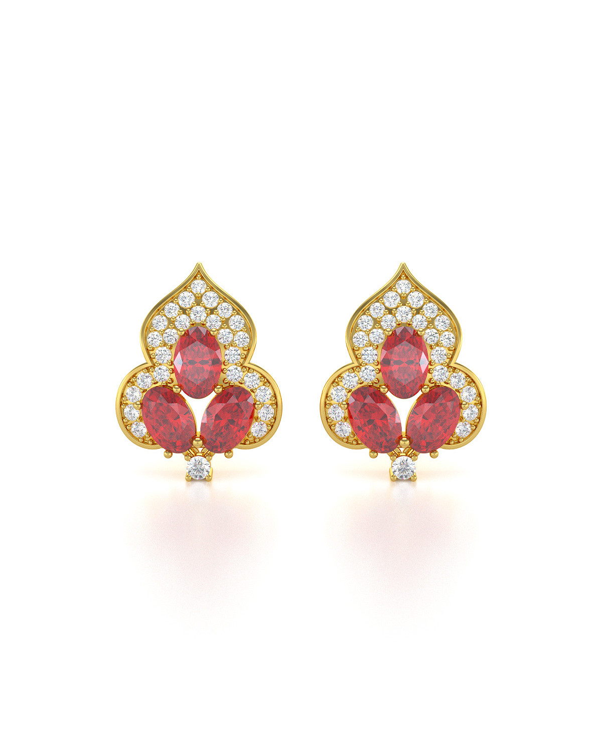 14K Gold Ruby Earrings