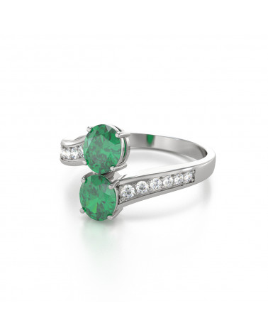 Gold Emerald Diamonds Ring 2.546grs ADEN - 4