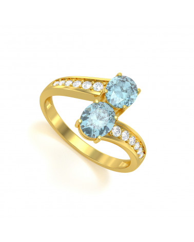 Anelli Oro Smeraldo diamanti 1.32grs ADEN - 1