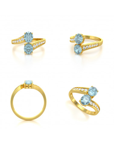 Gold Smaragd Diamanten Ringe 1.32grs ADEN - 2