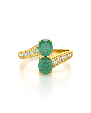 Gold Smaragd Diamanten Ringe 2.546grs ADEN - 3