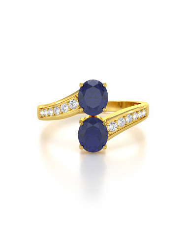 Gold Sapphire Diamonds Ring 2.546grs ADEN - 3