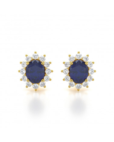 14K Gold Sapphire Earrings ADEN - 1