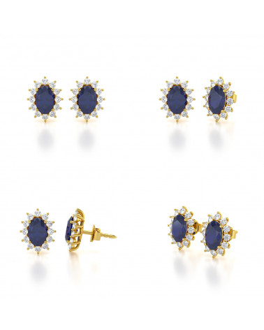 14K Gold Sapphire Earrings ADEN - 2