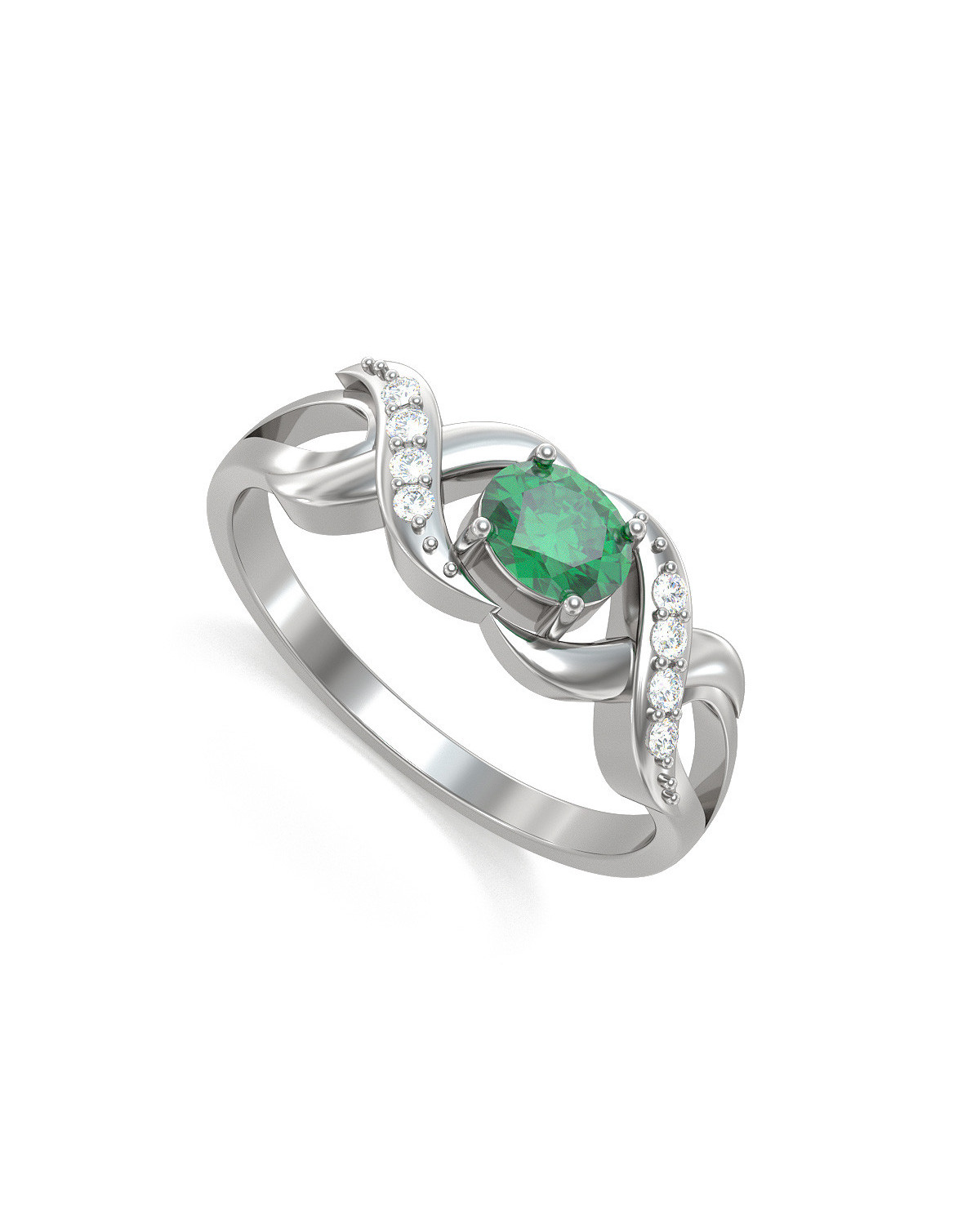 Anelli Oro Smeraldo diamanti 2.684grs