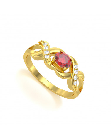 Gold Ruby Diamonds Ring 2.684grs ADEN - 1