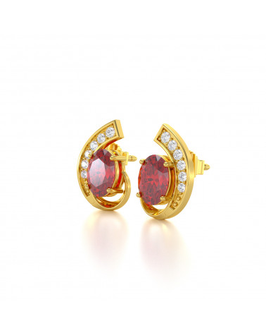 14K Gold Rubin Diamanten Ohrringe ADEN - 4
