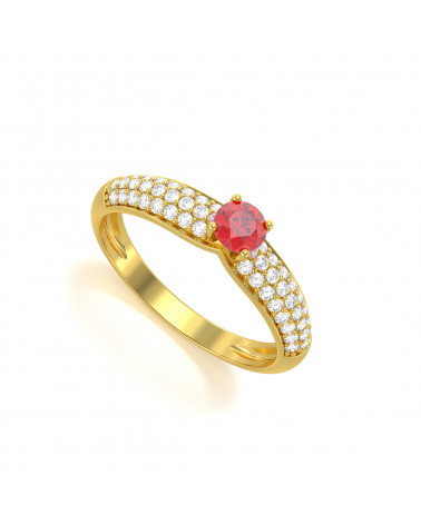 Gold Rubin Diamanten Ringe ADEN - 1