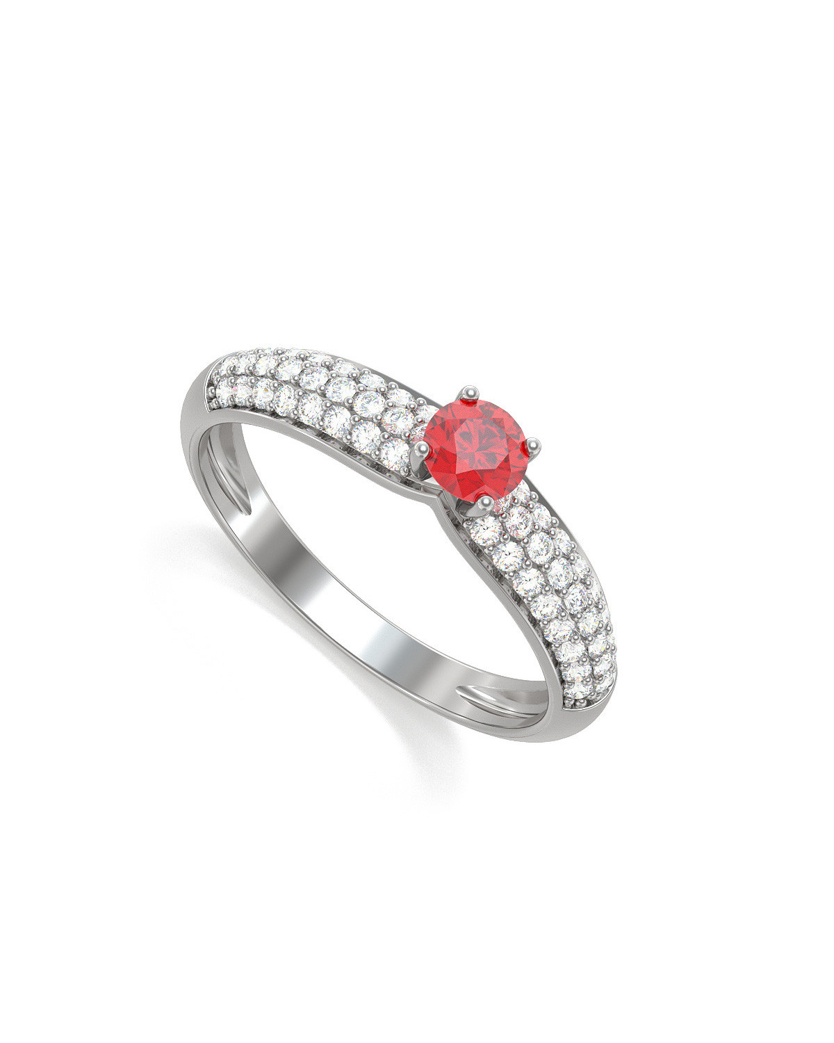 Bague Or blanc Rubis et diamants 1.978grs