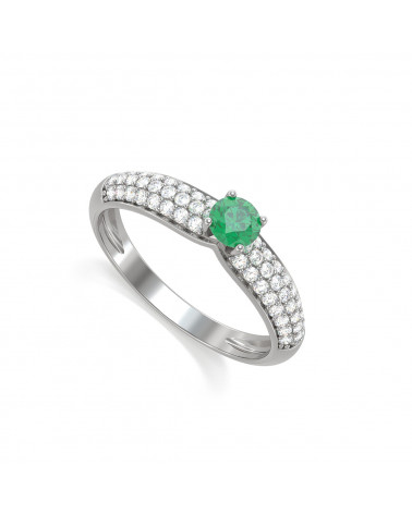 925 Silber Smaragd Diamanten Ringe ADEN - 1