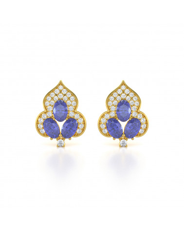 Gold Tanzanite Diamonds Earrings ADEN - 1