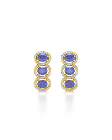 Gold Tanzanite Diamonds Earrings ADEN - 1