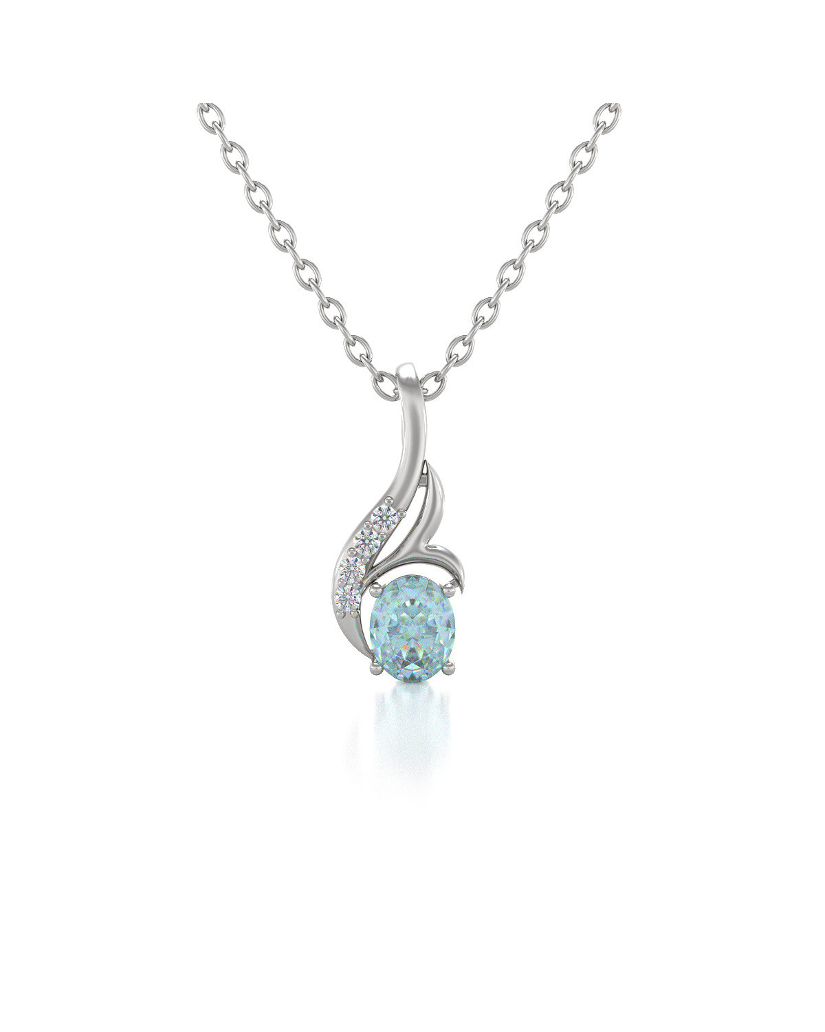 Xtremegems Faceted Aquamarine 925 Silver Pendant Jewelry 3/4 20486P 
