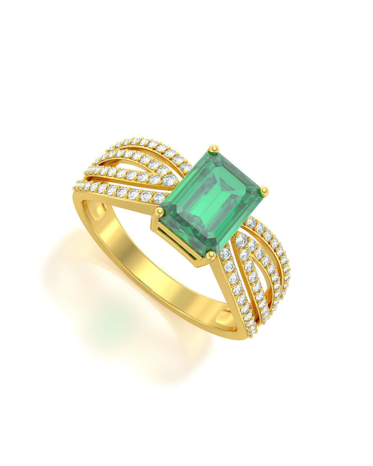 Gold Smaragd Diamanten Ringe