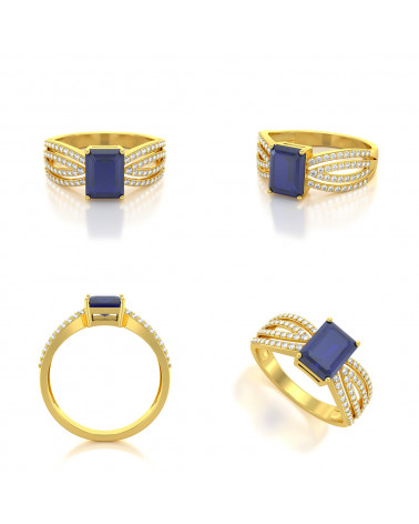 Gold Saphir Diamanten Ringe ADEN - 2