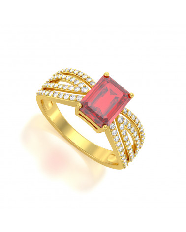 Anelli Oro Rubino diamanti ADEN - 1