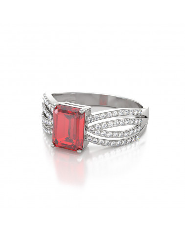925 Silber Rubin Diamanten Ringe ADEN - 4