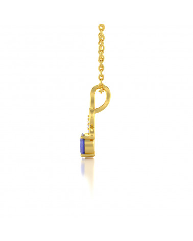 Gold Tanzanit Diamanten Halsketten Anhanger Goldkette enthalten ADEN - 4