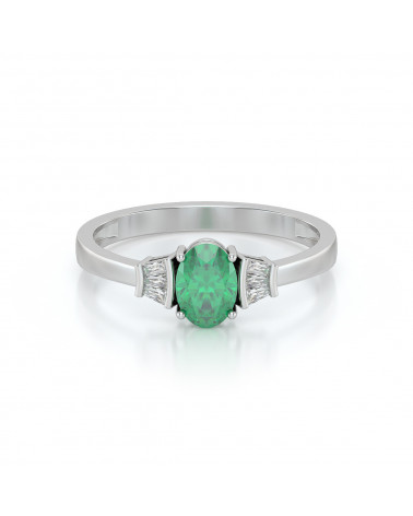 Anelli Smeraldo diamanti Argento 925 ADEN - 3